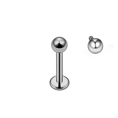 G23 Solid Titanium Body Piercing Labret Lip Studs Ear Nose Ring Eyebrow Barbell