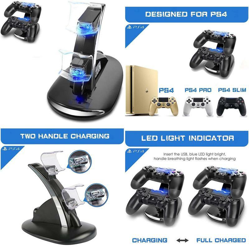 PS4 Controller Ladestation Charger, Likorlove Dualshock Docking Ladegerät Stand