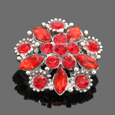 RED Rhinestone Interchangeable Noosa Ginger Snaps Button Charm 18mm 