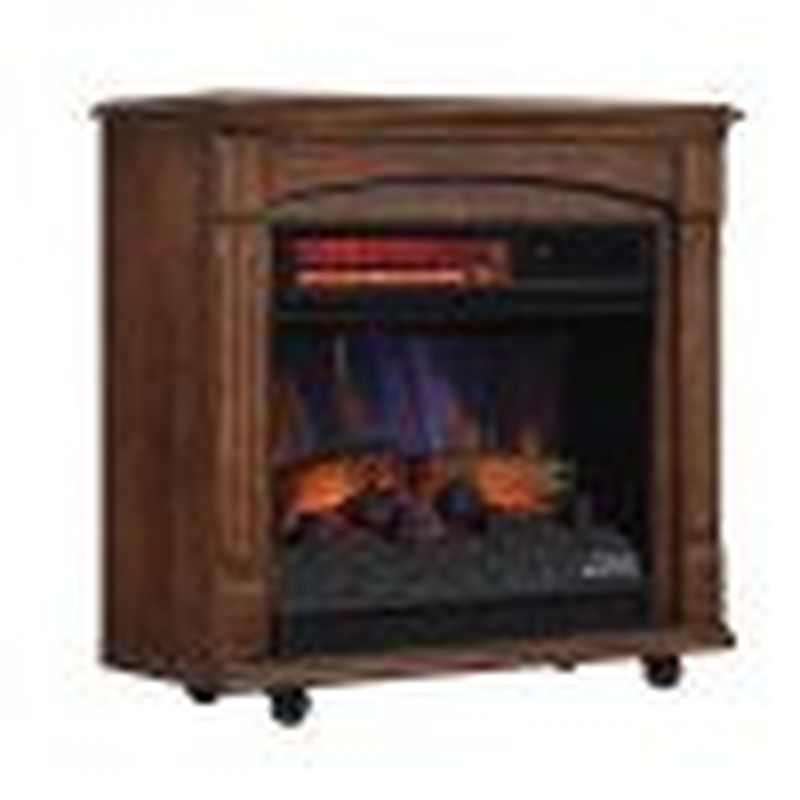 ELECTRIC FIREPLACE SPACE HEATER Rolling Mantel with 3D Infrared 1000 Sq Ft Heat