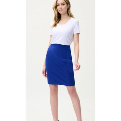 Express Pencil Skirt Cotton Sateen Caribbean Royal Blue Stretch Mid Rise 00 NWT 