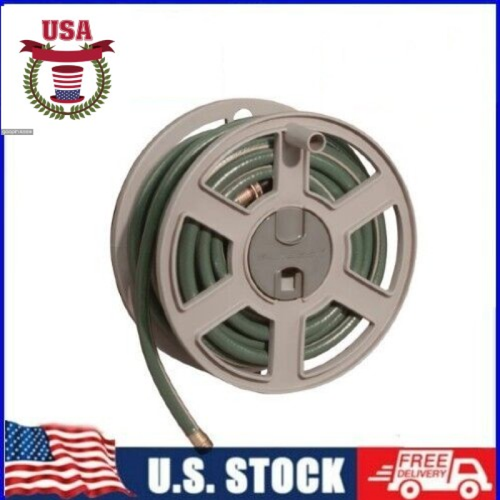 Suncast 100 ft. Sidewinder Mounted Resin Hose Reel, Taupe Fast shipping