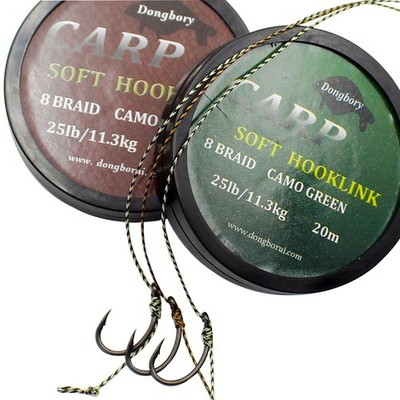 20m Carp Fishing Line Soft Hook Link 8 Str…