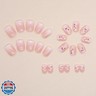 Flower Press on Nails Short Square Fake Nails Ombre Nails Press ons with Design Reusable Artificial Nail Glossy Full Cover Glue on Nail Stick on Nails for Women Manicure 24Pcs