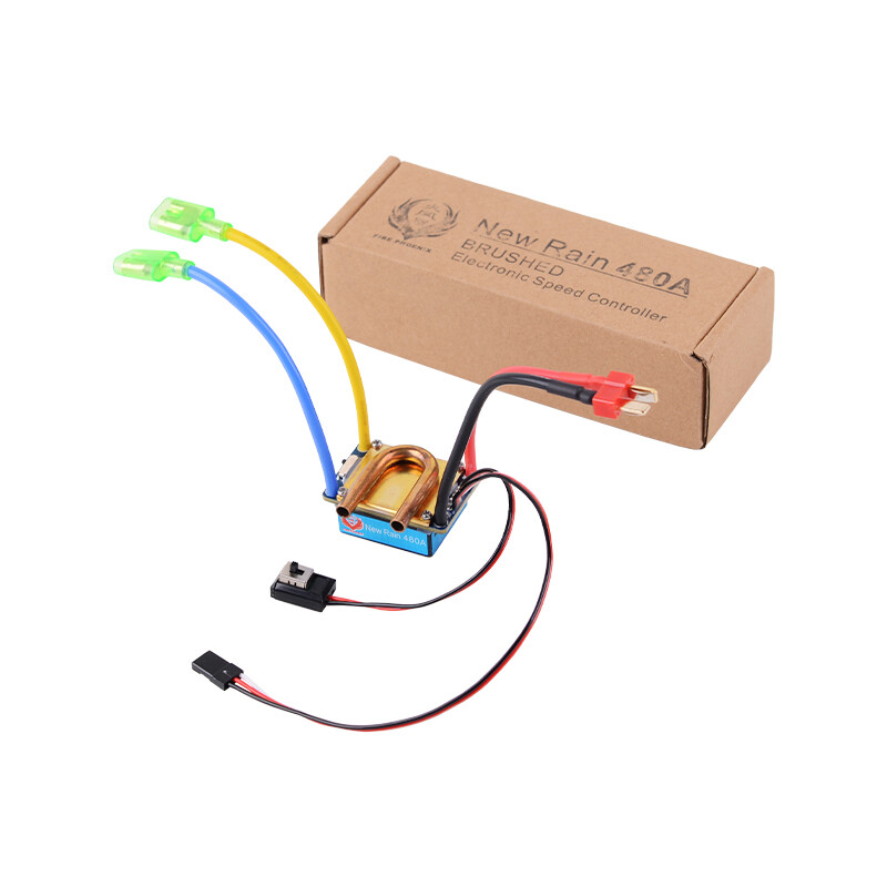 Dual Motor 480A Waterproof Brushed ESC Speed Controller Kit for 1/10 RC Boat