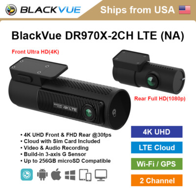 BlackVue 2 Channel DR970X-2CH LTE 4K Ultra HD WiFi GPS Dashcam