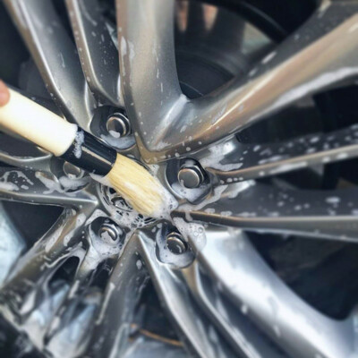 10" Natural Boar Hair Auto Detailing Brushes Car Detail Cleaning Brush Tools