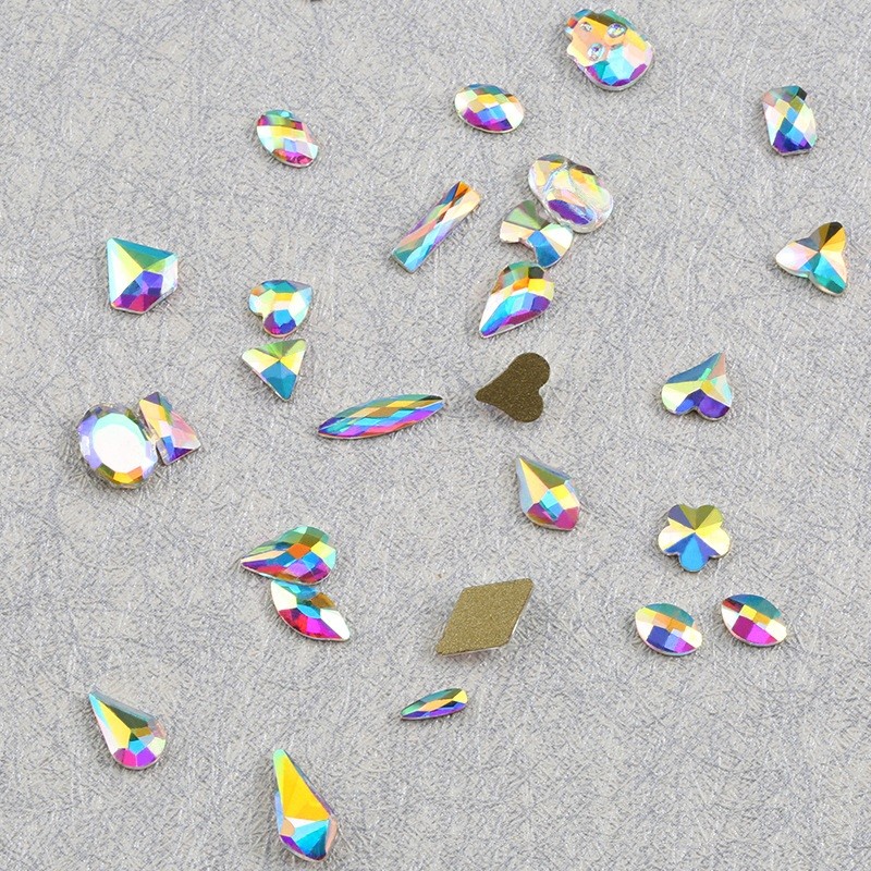 20 50pcs Nail Art Rhinestones Glitter Diamond Crystal Gem 3D Tips DIY Decoration