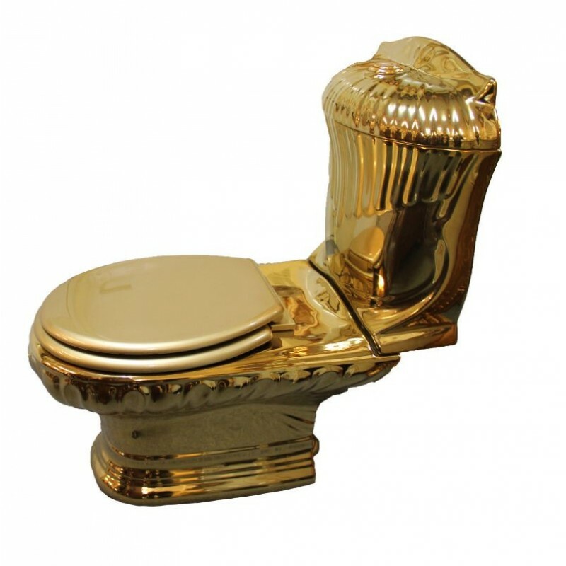 Goldene Toilette Exklusive Luxus Gold Stand WC Standtiefspülklosett