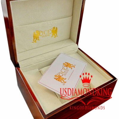 Pre-owned Khronos Canary Solitaire Bezel Yellow Gold Tone Real Diamond Men's Custom Watch W/ Date