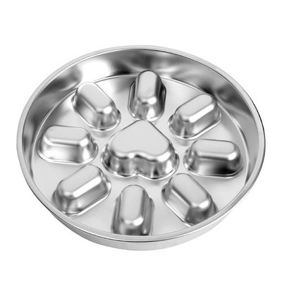 2-Pack Reversible Heavy-Duty Stainless Steel Slow Feeder Bowl for Pets
