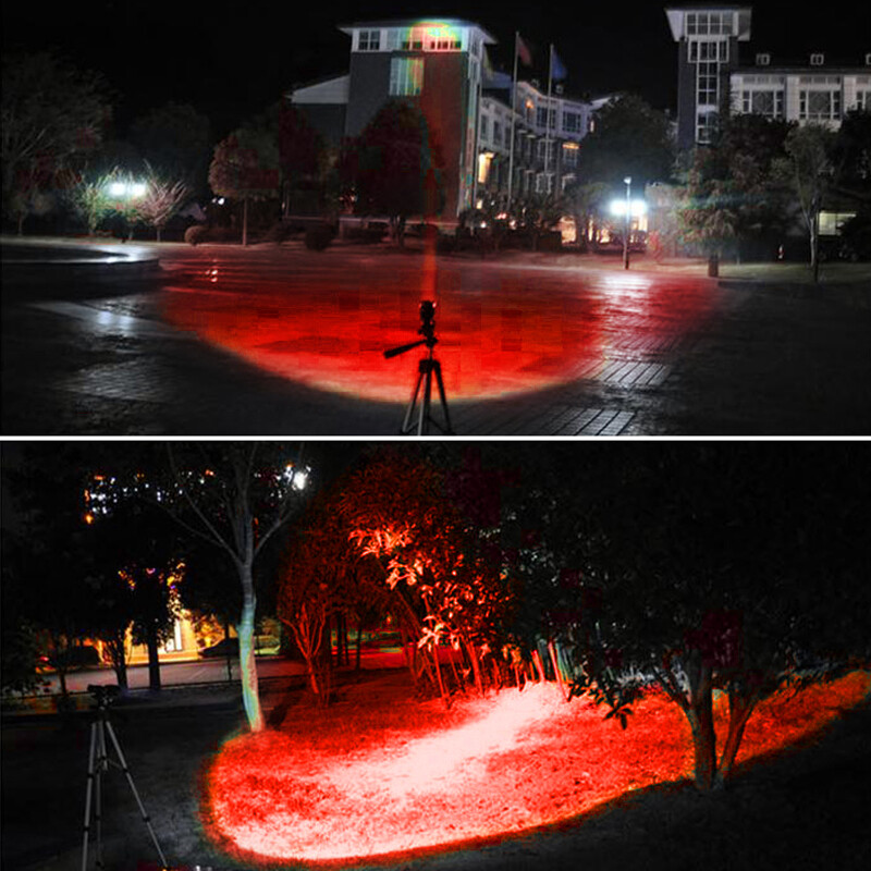 Hunting Red Light LED Flashlight Night Torch 800 Yards Scope 20mm Rail Mount US