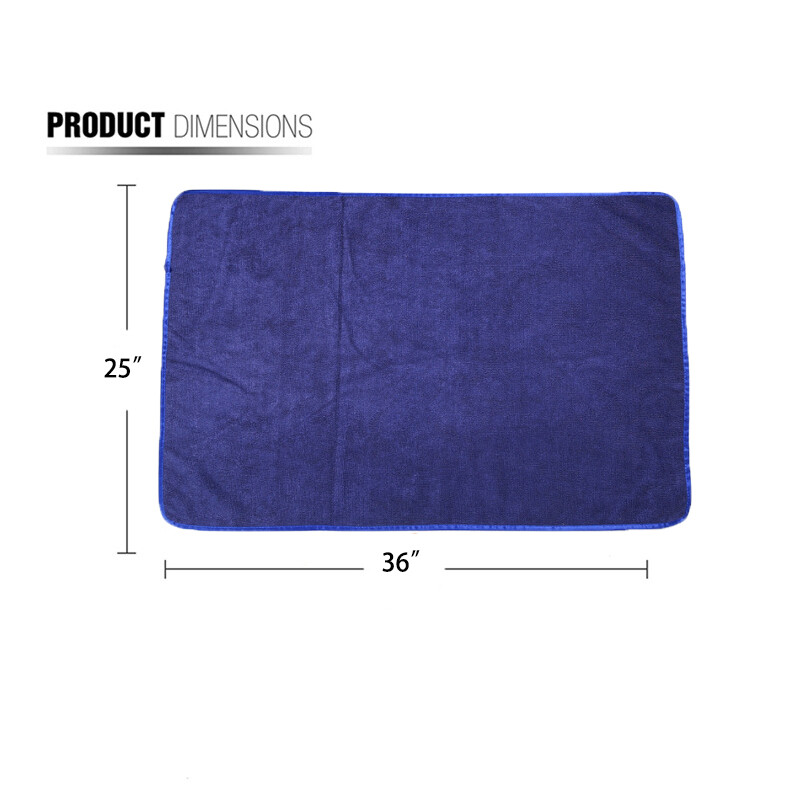 Carcarez Large Water Absorbing Car wash Microfiber Drying Towel Hemming 25 x 36"