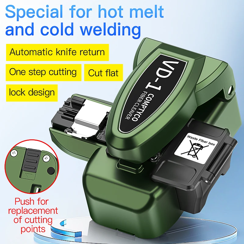 VD-1 One-step Fully Automatic High Precision Fiber Optic Cleaver FTTH Tool Optic