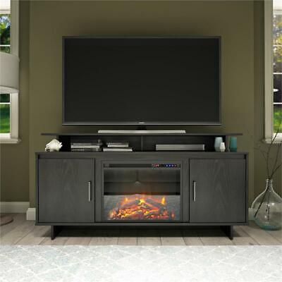 Tv Console In Black Oak