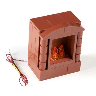 USB MOC Building Blocks LED Light Barbecue Table City DIY Dynamic Flame Lamp Eff