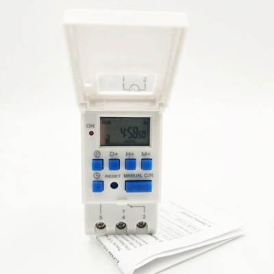 1Pc Digital LCD Programmable Timer Switch 15A 12VDC 24VDC 110VAC 220VAC Panel