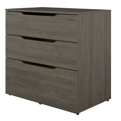 Nexera 600344 Arobas 3Drawer Storage and Filing Cabinet Bark Grey