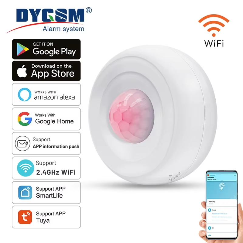 Tuya WiFi Smart PIR Motion Detection Sensor Security Burglar Alarm Sensor Smart