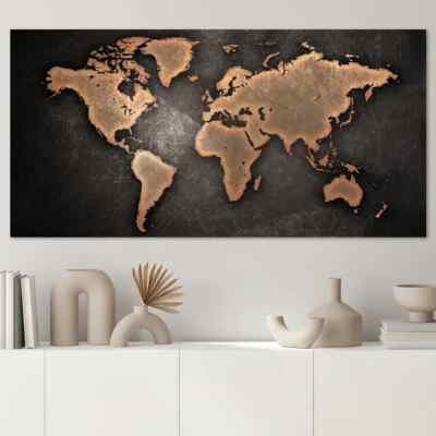 Vintage World Map Canvas Painting Home Decor Canvas Prints Art Poster Wall Mural