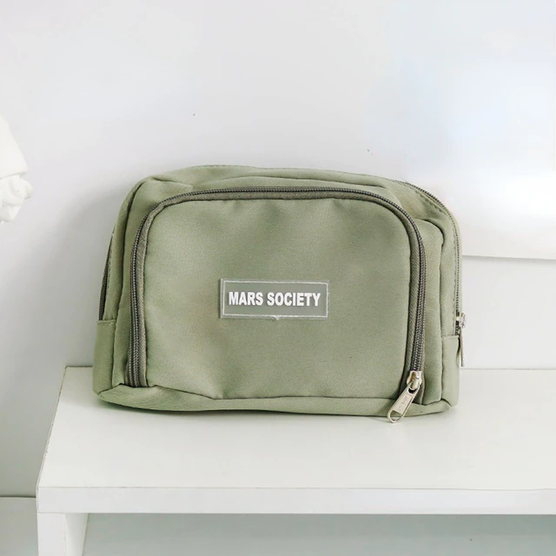 Large Capacity Aesthetic Pencil Bag, School Zipper Case, Students Stationery