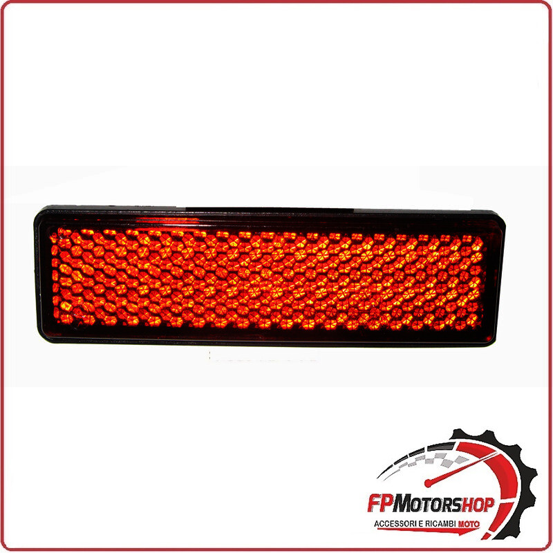CATADIOTTRO RETTANGOLARE ROSSO CON ADESIVO MOTO E SCOOTER VARI MISURE 95x30mm