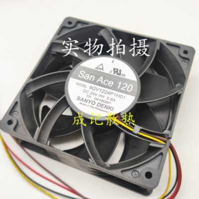 1 pcs  SANYO Fan 9GV1224P1H01  DC 24V 0.8A 12038 12CM 4 wire cooling fan