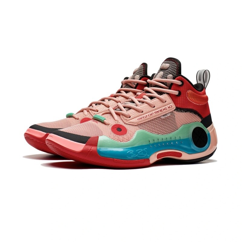 Pre-owned Li-ning Way Of Wade 10-art Men's Mid Top Basketball Shoes Abas115-8 In Red