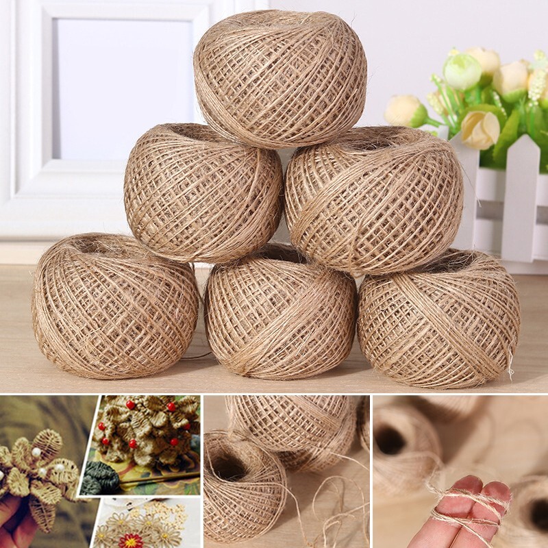 Cordon De Ficelle D??Corative Chanvre 100 M Corde ??Paisse Naturelle Jute