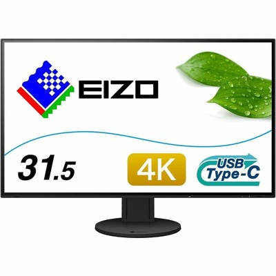 EIZO FlexScan EV3285-BK 31.5-inch Frameless 4K UHD LCD Monitor 3840×2160 Black