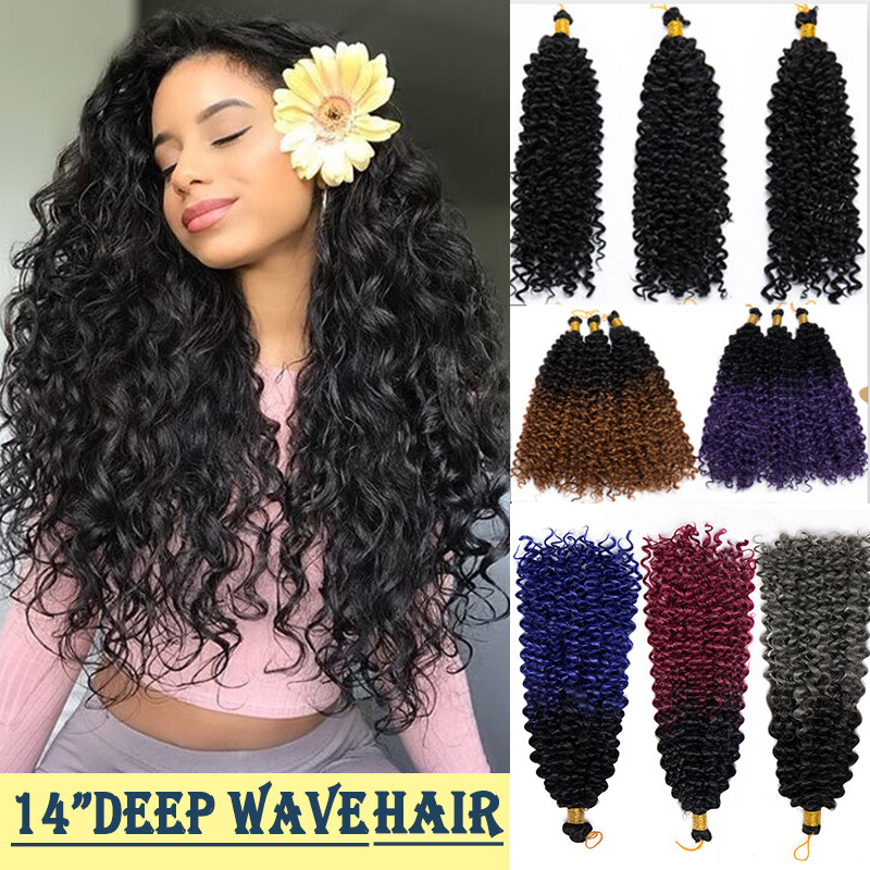 Water Wave Deep Kinky Curly Crochet In Bobo Hair Extension Afro