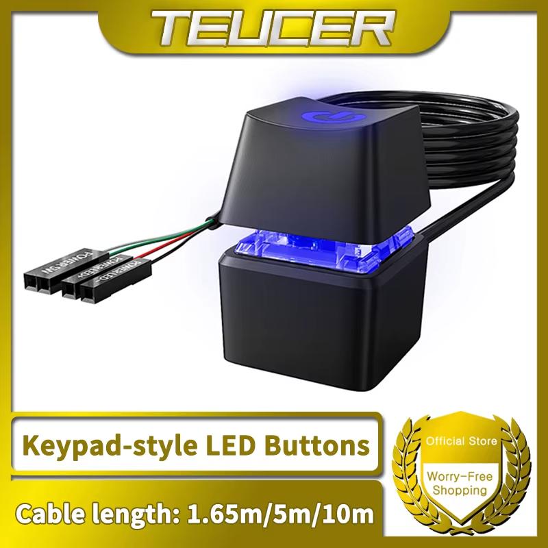 TEUCER 1.65/5/10m LED Lights Computer Desktop Switch PC Motherboard External Sta