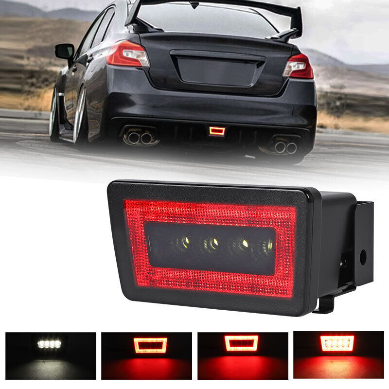 Smoked LED Rear Fog 3rd Tail Lights Brake Reverse Lamps For Subaru WRX STi XV