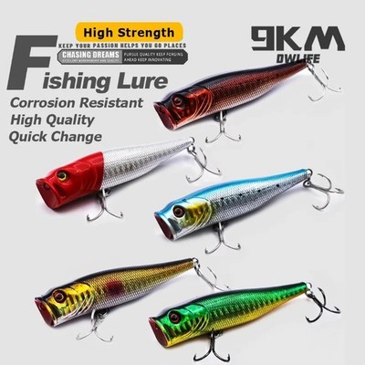 Popper Fishing Lures Saltwater 7 9cm Striper Pike Salmon Lures Bass Topwater