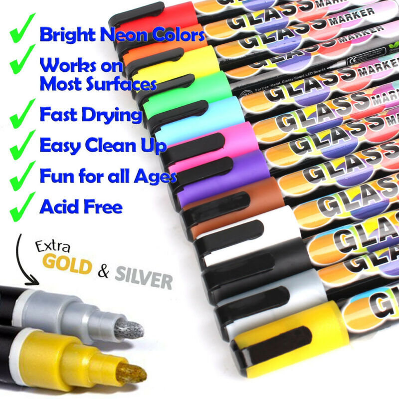 PAINT MARKERS - OIL BASED - SET OF 12 Best Art marker pens for rocks,ceramic