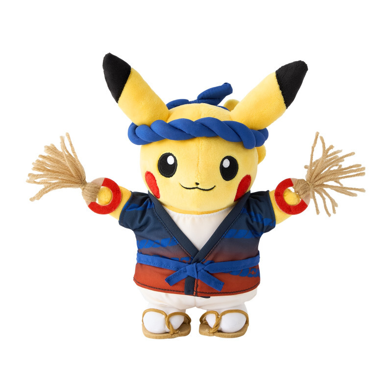 Pokemon Center Original Pikachu Waraji Festival Plush Doll Tohoku R