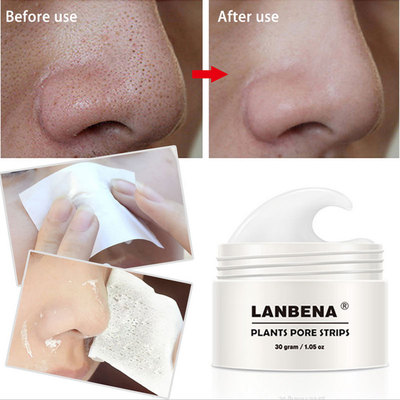 LANBEN Plant Pore Strips Blackhead Remover Nose Acne Cleansing Peel Off Mud Pack