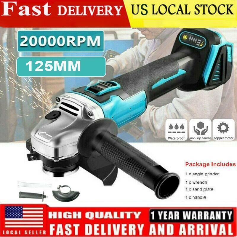 125MM 18V Brushless Angle Grinder For Makita Cordless Replace Li-ion Battery US