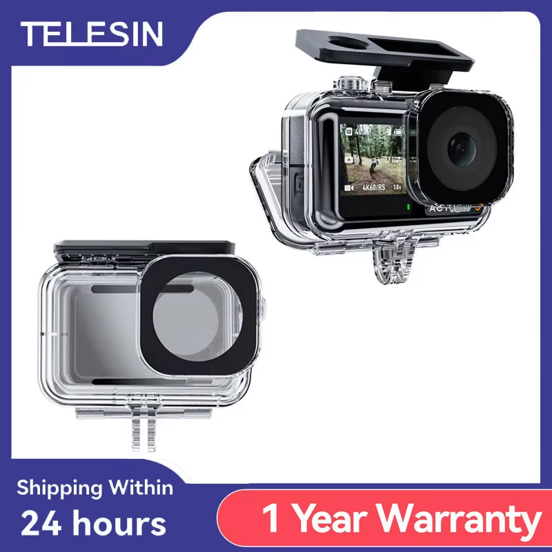 TELESIN 45M Action Camera Waterproof Case For DJI Action 3 4 Underwater Diving H