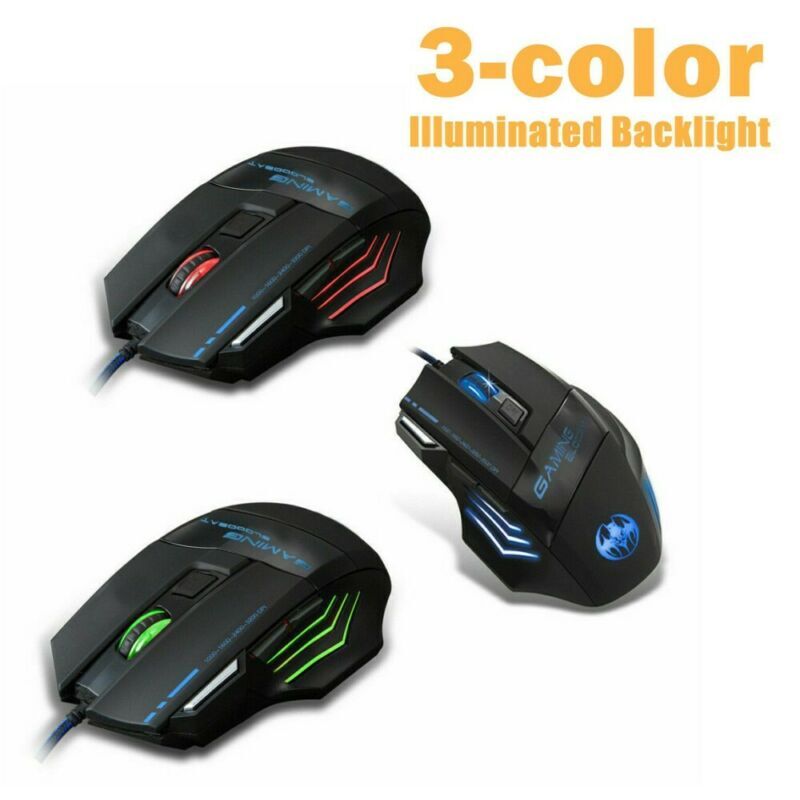 RGB Gaming Mechanical Keyboard + Mouse, Wired Membrane Keys Led Backlit ...