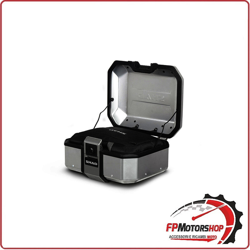 BAULETTO PER MOTO SHAD TR37 ARGENTO LINEA TERRA D0TR37100 PIASTRA NON INCLUSA