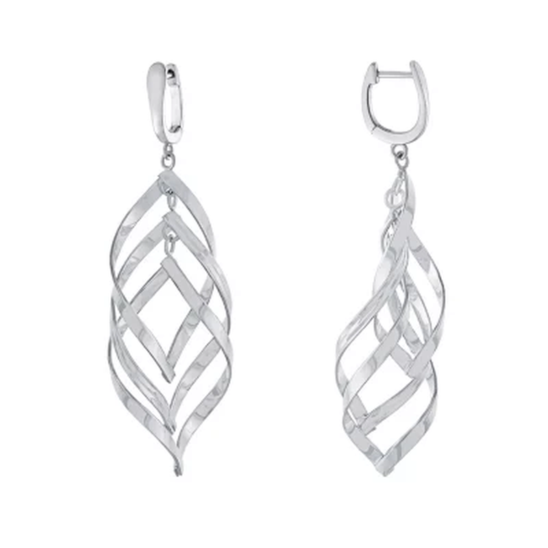 Sterling Triple Marquise Lever Back Drop Ears