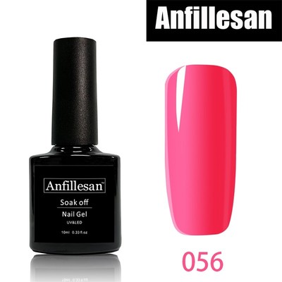 Anfillesan Red Color Gel Polish Soak Off Pink Nail Varnish UV LED Top Base Coat