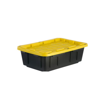 Commander Medium 15-Gallons (60-Quart) Black and Yellow Tote with Snap Lid