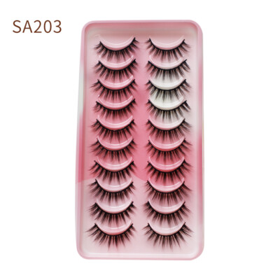 10 Pairs 3D Mink False Eyelashes Wispy Cross Long Thick Soft Fake Eye Lashes 