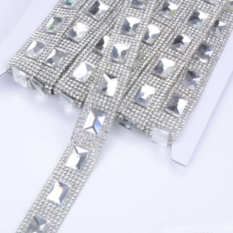 Aufbügeln Applikation Kristall Strass Perlen Rand Band Hochzeit Motiv DIY Dekor