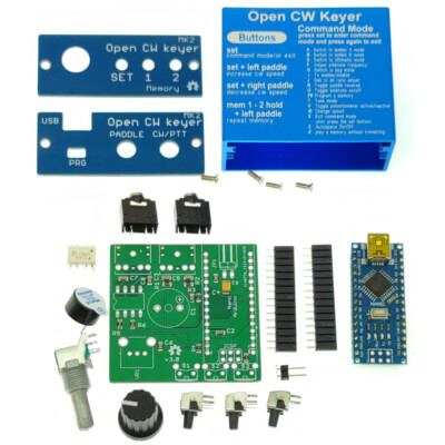 Open CW keyer MK2 KIT With Aluminum Case Data Cable