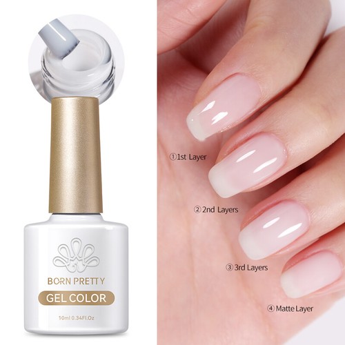 BORN PRETTY Milky Jelly White Gel Nagellack 10ml Soak Off UV LED Nail Lack
