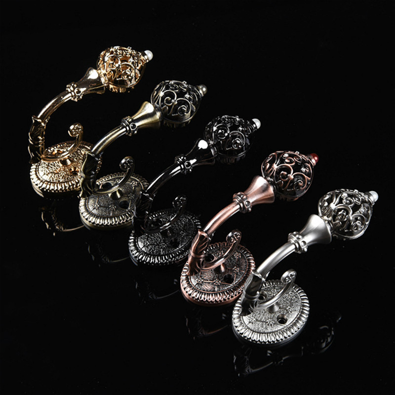 2 Pcs Retro Curtain Holdback Tieback Metal Wall Tie Hook Loop Holder Home Adorn