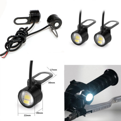 2x Motorcycle Headlight Spotlight Eagle Eye White LED Light Daytime Running Lamp